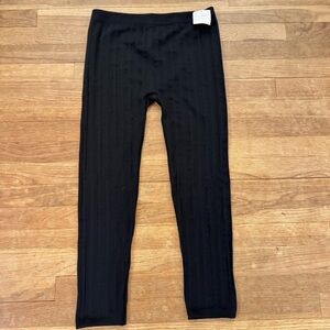 NWT West Loop black textured fleece lined leggings size large L
 b62